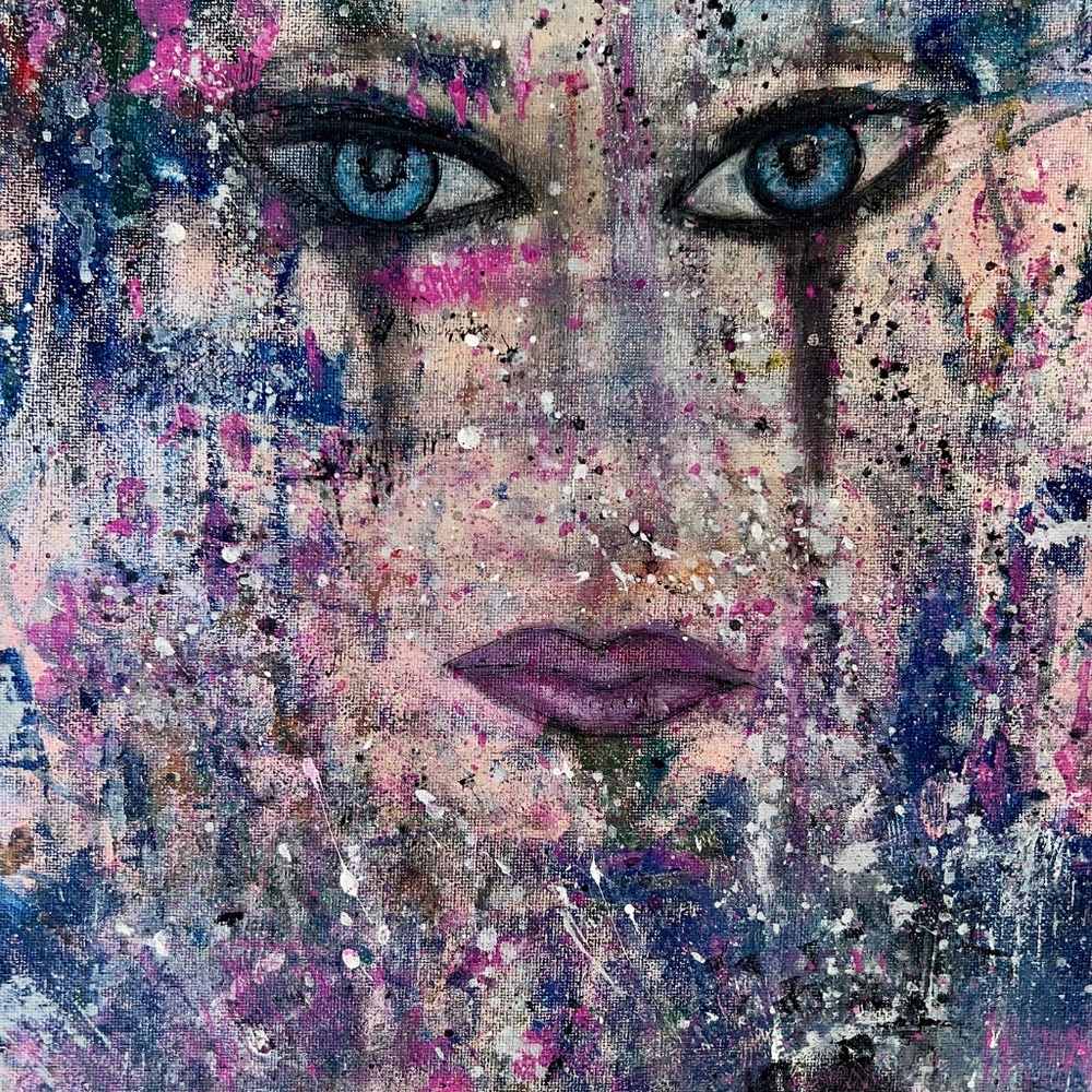Eye Catching – Abstract Acrylic Painting of a Woman | 11x14 Canvas Pop Art - Picture 6 of 16